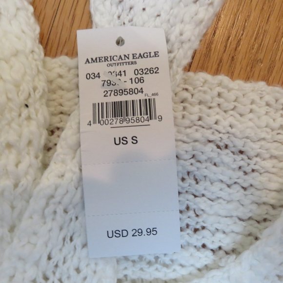 CLEARANCE NWT American Eagle Cream split open back sweater tank size S - Picture 4 of 9